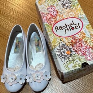 Rachel Shoes White Floral Embellished Flats